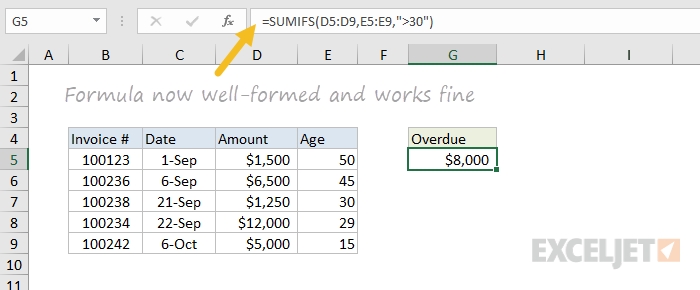 Broken formula fixed