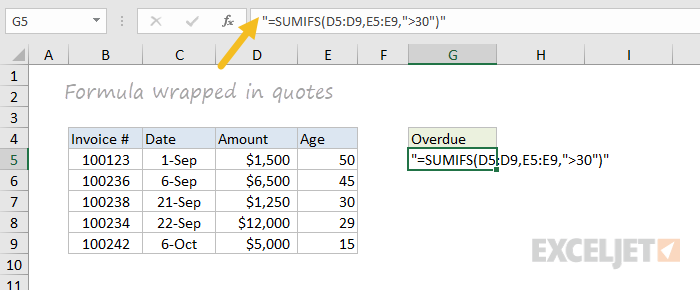 Broken formula - formula wrapped in quotes Broken formula - formula wrapped in quotes