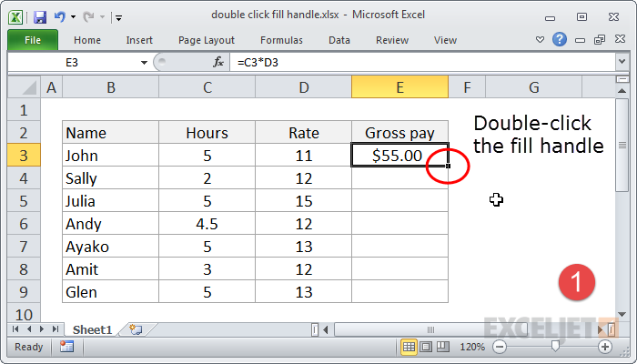 excel for mac fill handle