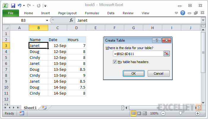 Excel refer to named range