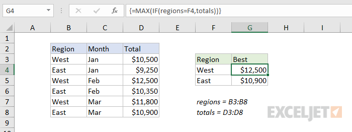 Formula criteria for simple array formula