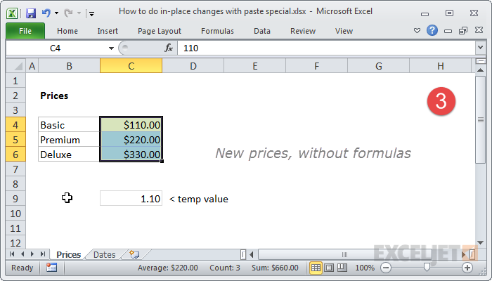 All prices increased by 10% All prices increased by 10%