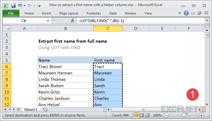 Formulas selected and copied