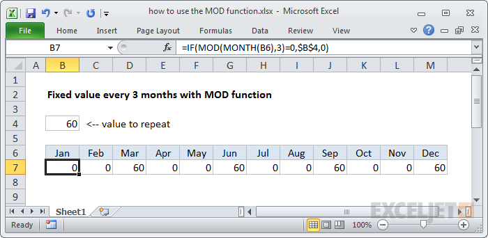 MOD formula updated to use the MONTH function instead of COLUMN