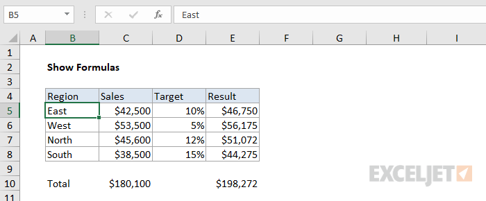 Show Formulas disabled