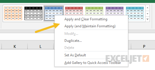 Table formatting can preserve or clear local formatting Table formatting can preserve or clear local formatting