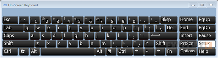 Windows virtual keyboard