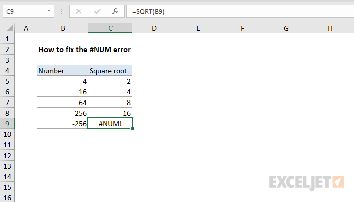 Excel formula: How to fix the #NUM! error