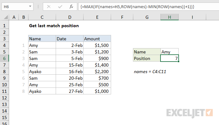 Excel formula: Get last match