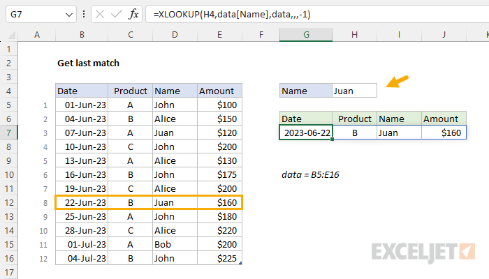 Excel formula: Get last match