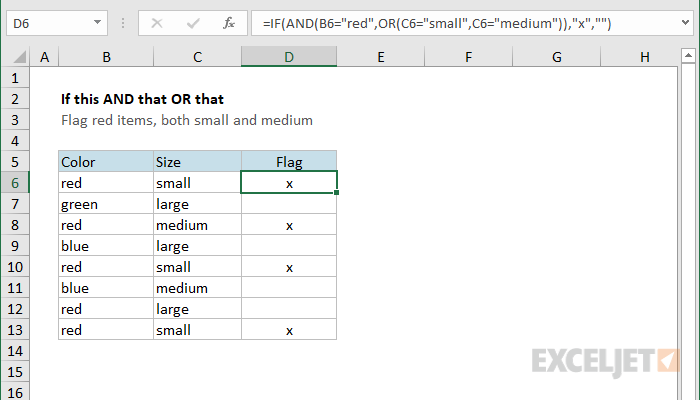 Excel formula: If this AND that OR that