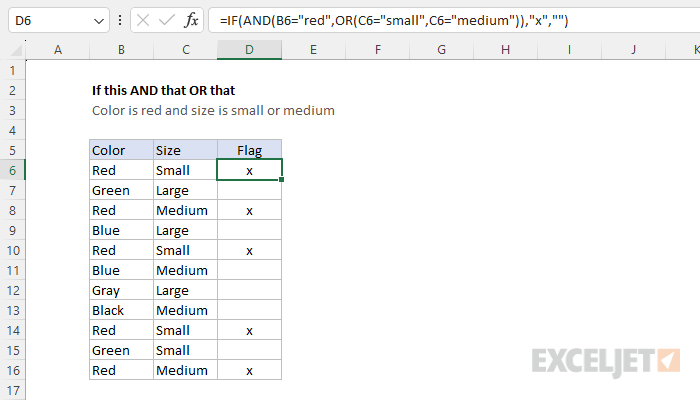 Excel formula: If this AND that OR that