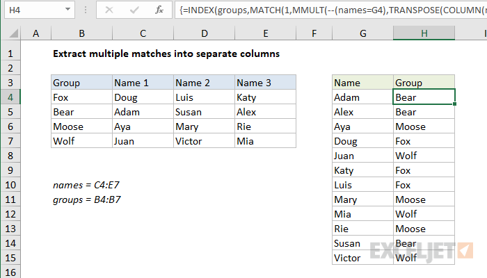 Excel if match formula: check if two or more cells are equal