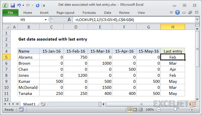 LOOKUP formulas for ignoring zero values