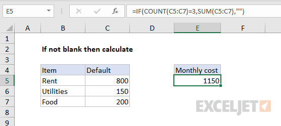 Excel Formula Only Calculate If Not Blank Exceljet Excel Formula Only Calculate If Not Blank Exceljet