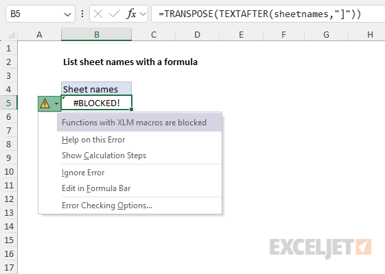 #BLOCKED error with XLM macros