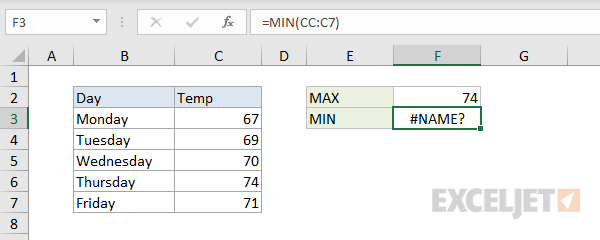 Excel Formula How To Fix The Name Error Exceljet Excel Formula How To Fix The Name Error Exceljet