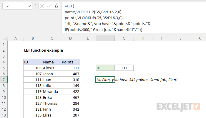 Converted formula with LET and line breaks