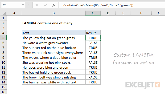 Custom LAMBDA function in action