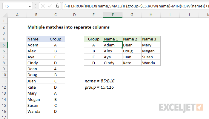 INDEX and SMALL array formula for legacy Excel