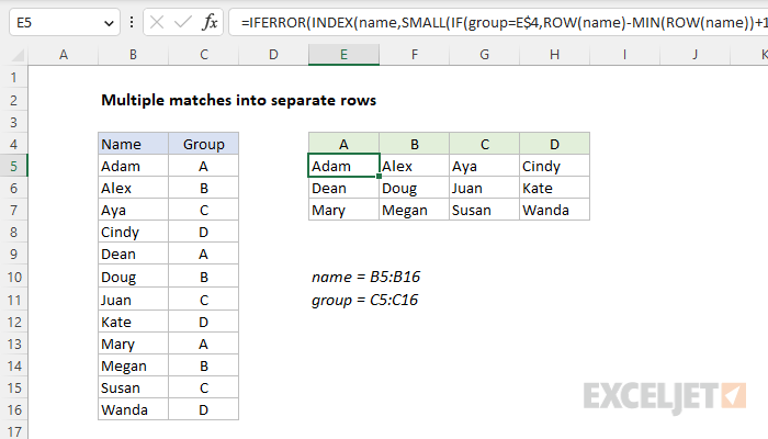 INDEX and SMALL array formula for legacy Excel