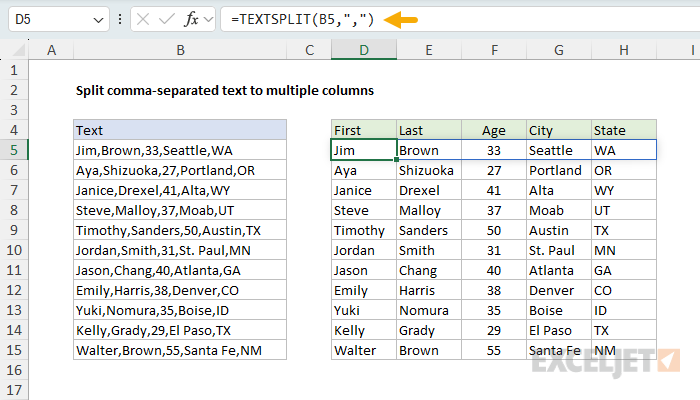 Split a all rows of comma-separated values with copy paste
