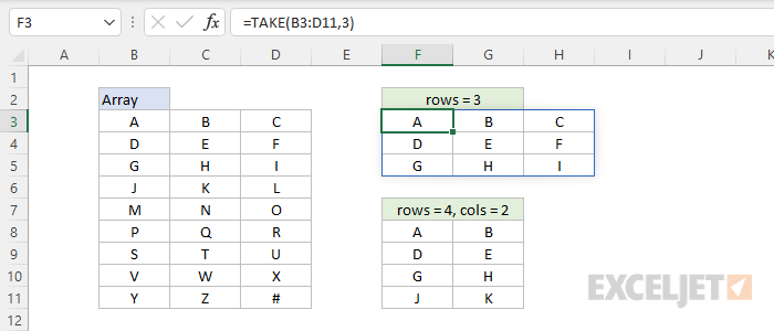 TAKE function - basic example