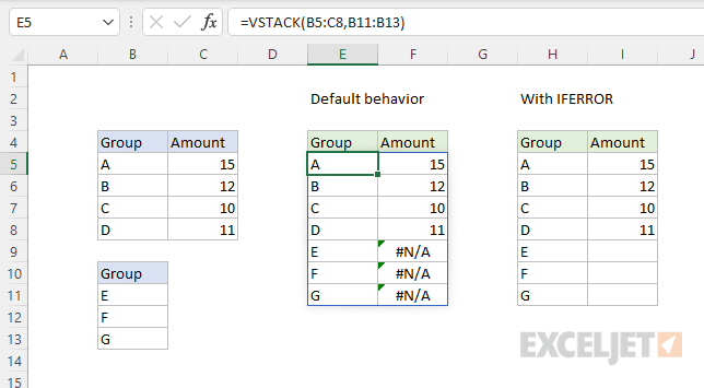 VSTACK with IFERROR