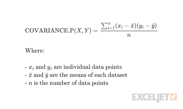 Population covariance formula