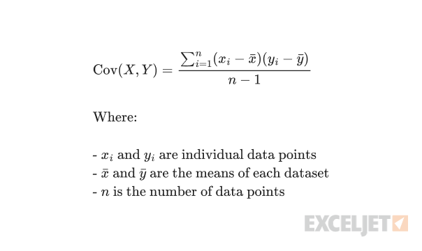 Sample covariance formula