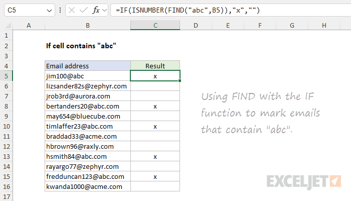 Using the FIND function with the IF function to flag records
