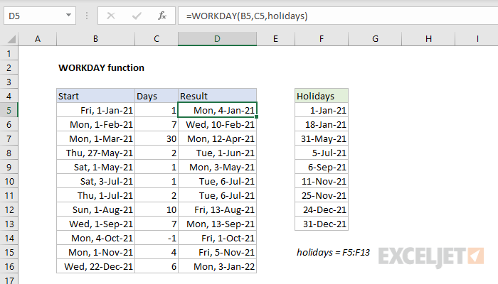 How To Add Working Days In Excel Formula - Printable Timeline Templates