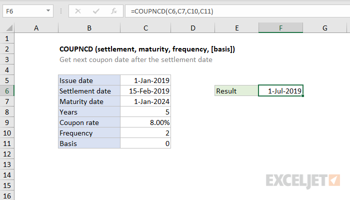 Excel COUPNCD function