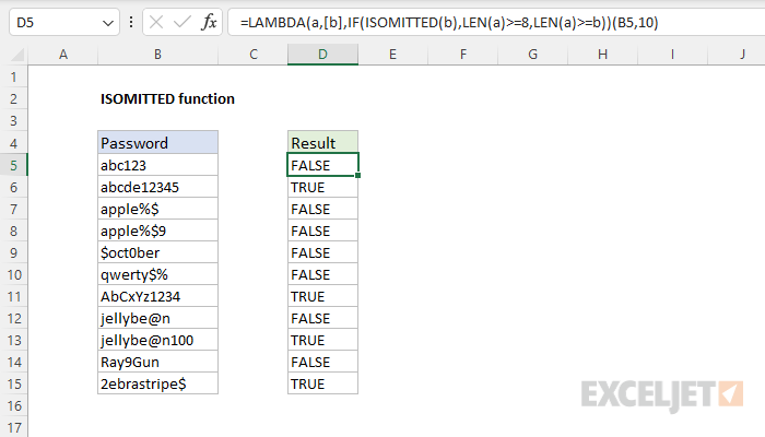 Excel ISOMITTED function