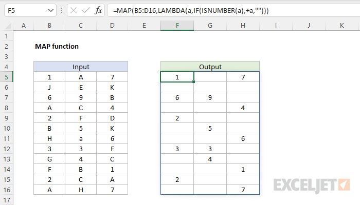 Excel MAP function