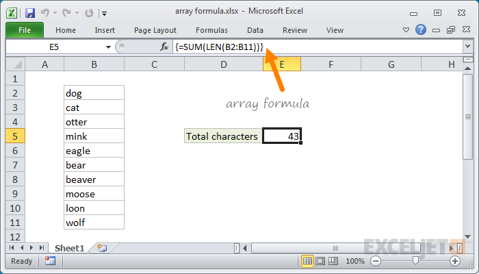 Excel Array formula | Exceljet