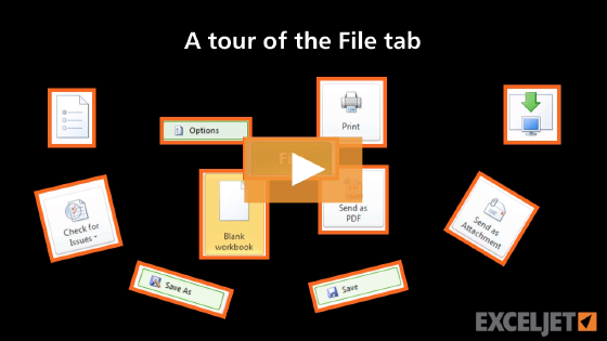 A tour of the File tab