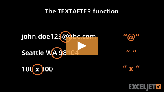 Excel TEXTAFTER function