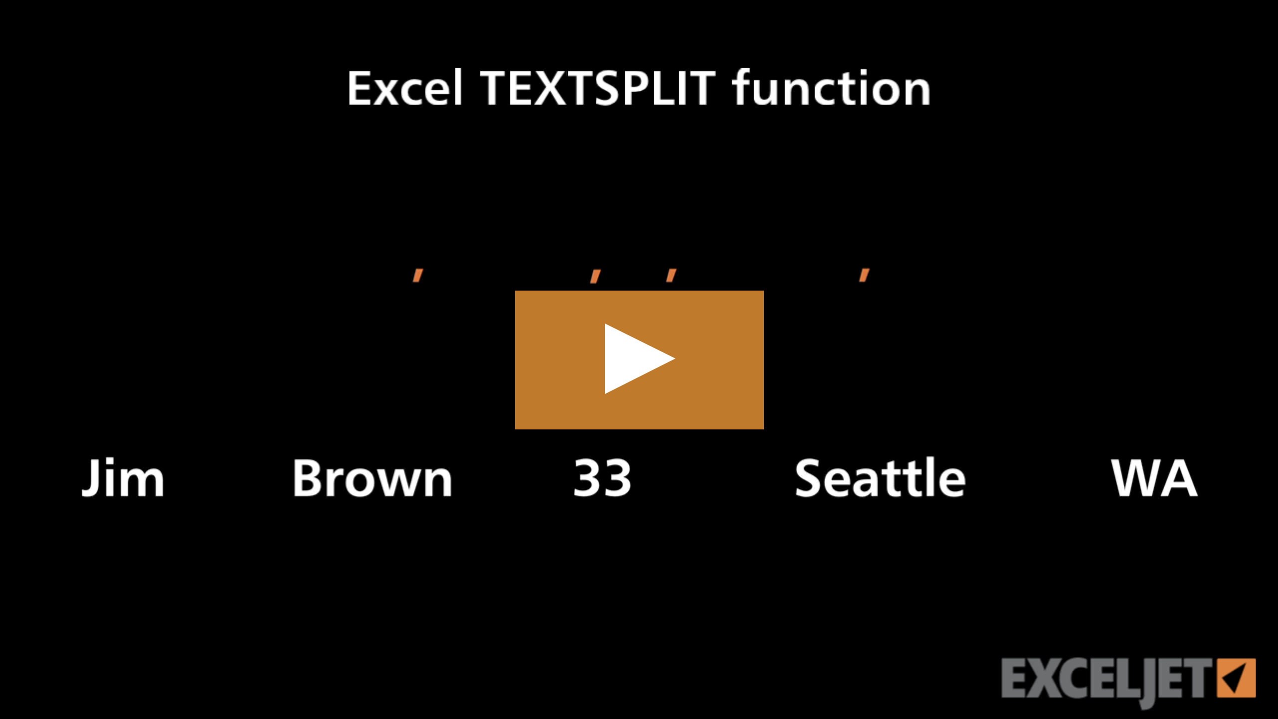 Video thumbnail for Excel TEXTSPLIT function