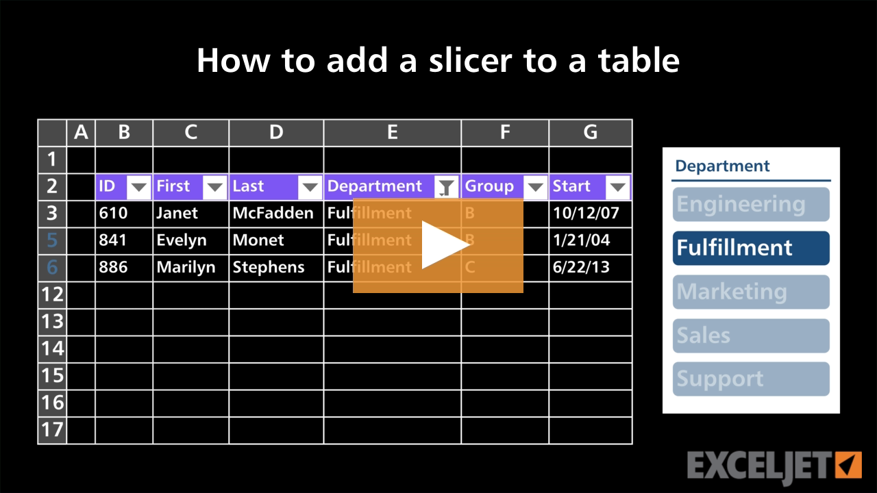 Video thumbnail for How to add a slicer to a table