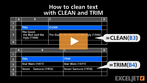 How to clean text with CLEAN and TRIM