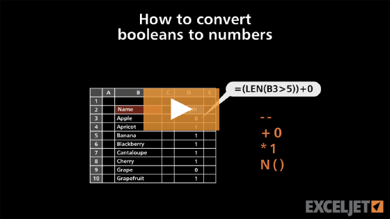 How to convert Booleans to numbers