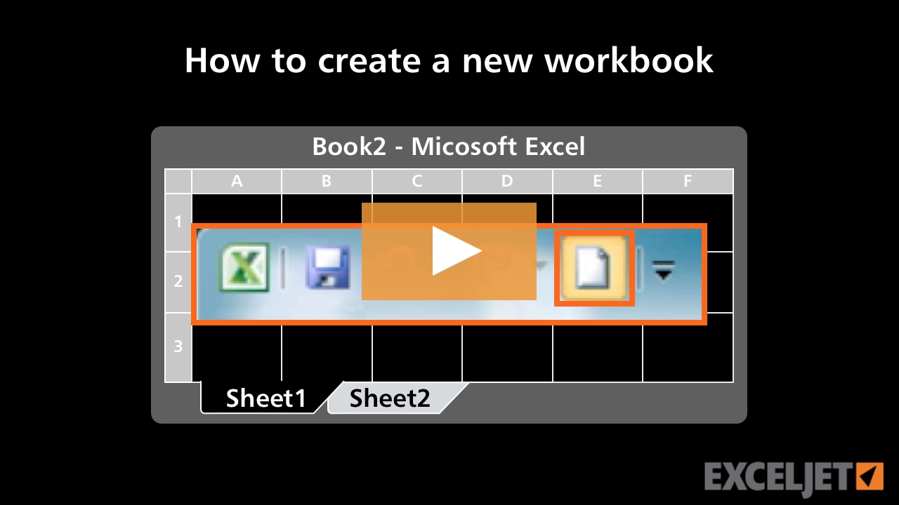 How to create a new workbook (video) | Exceljet