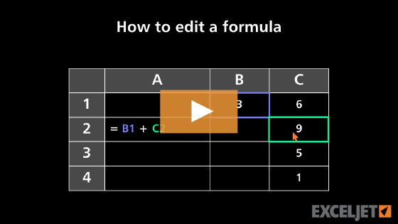 How to edit a formula