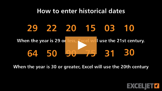 How to enter historical dates in Excel