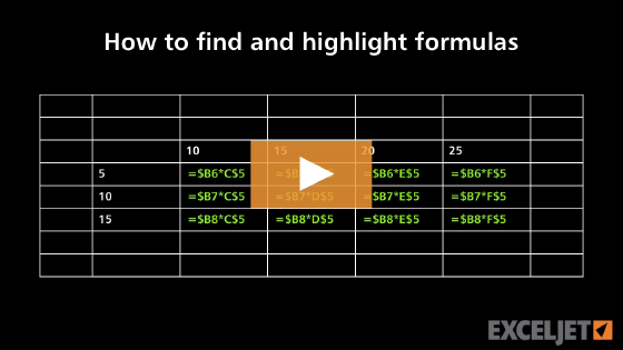 How to find and highlight formulas