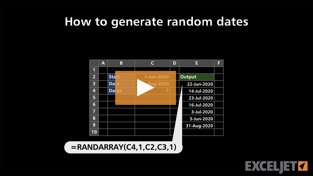 Video thumbnail for How to generate random dates