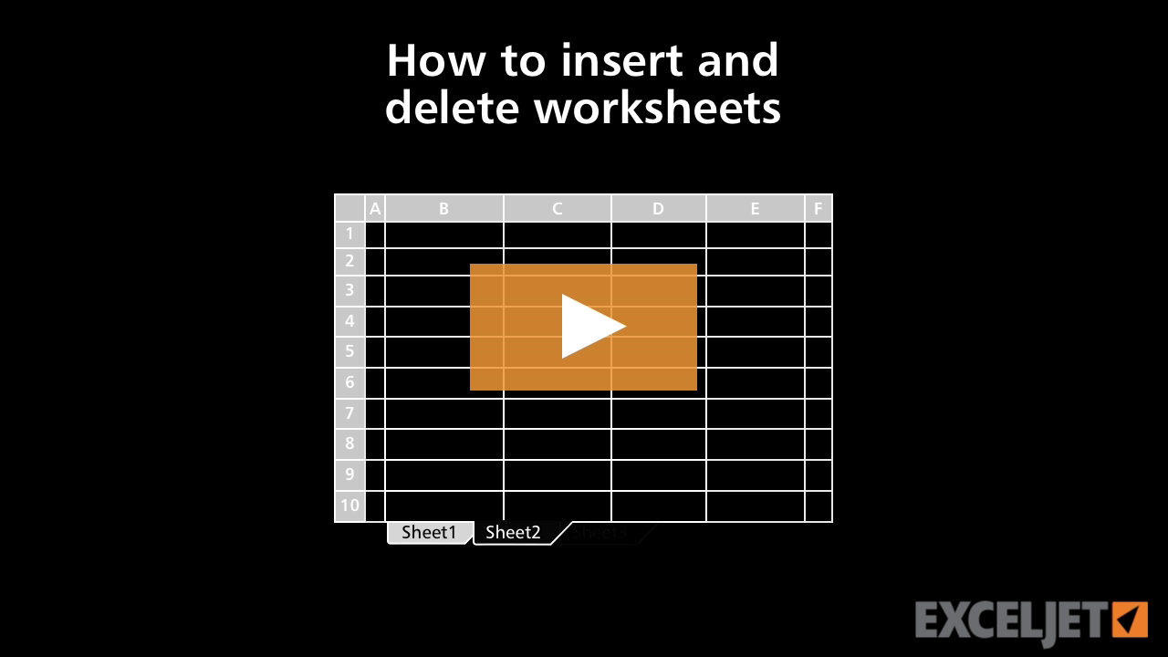 How to insert and delete worksheets (video) | Exceljet