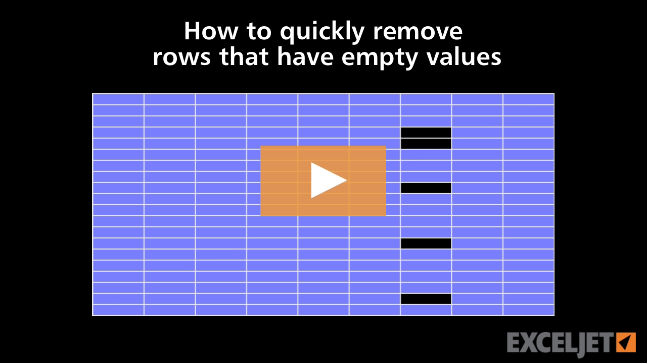 Video thumbnail for How to quickly remove rows that have empty values