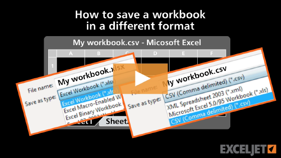 How to save a workbook in a different format